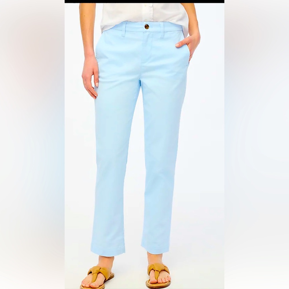 New J.Crew High-rise girlfriend chino pant! Blue Breeze Size 2